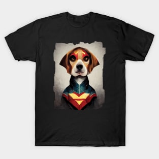 Superhero Dog Painting Portrait | Beagle T-Shirt